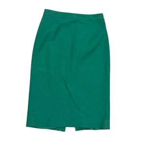 J Crew Cotton Blend Kelly Green Pencil Skirt Style 78837 Size 0